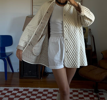 Quilted Jacket with Cotton Gingham Lining