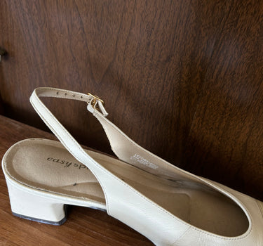 Ivory Leather Slingbacks