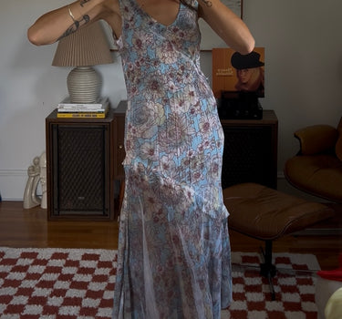 90’s Asymmetrical Floral Dress