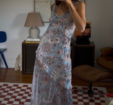 90’s Asymmetrical Floral Dress
