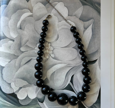Chunky Black Bead Necklace