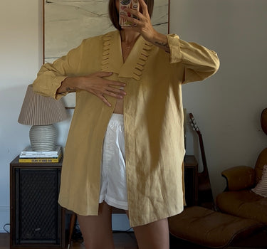 Camel Linen Blazer