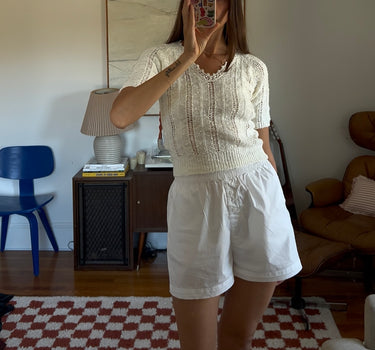 Hand Knit Short Sleeve Top