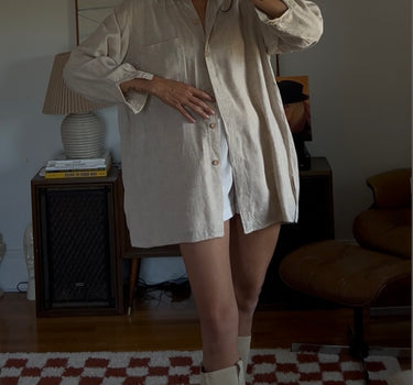 USA made oversized linen cape