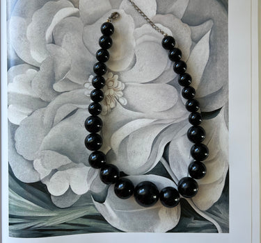 Chunky Black Bead Necklace