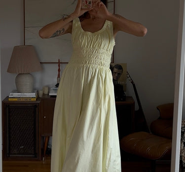 Butter Yellow Smocked Maxi