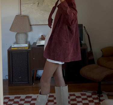 Burgundy Suede Blazer