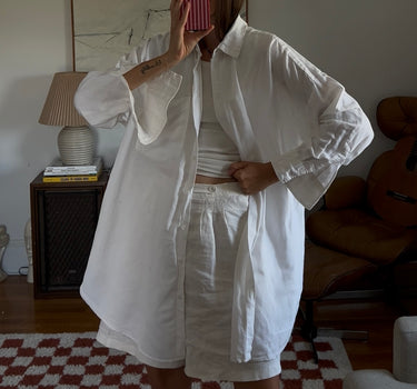 Pure linen oversized button down