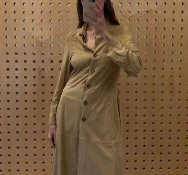 Camel Suede Shirt Dress