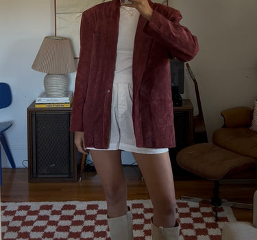 Burgundy Suede Blazer