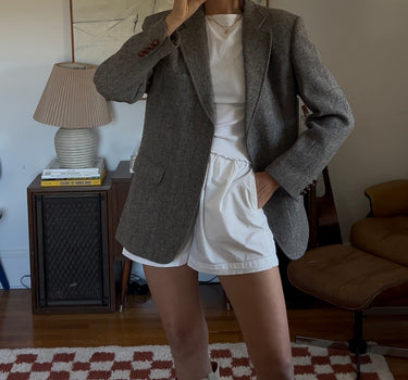 Scottish Wool Houndstooth Blazer