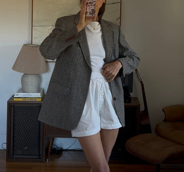 Scottish Wool Houndstooth Blazer