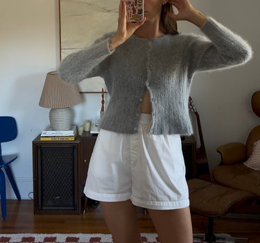 Cropped Angora Cardi