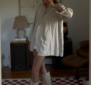 USA made oversized linen cape