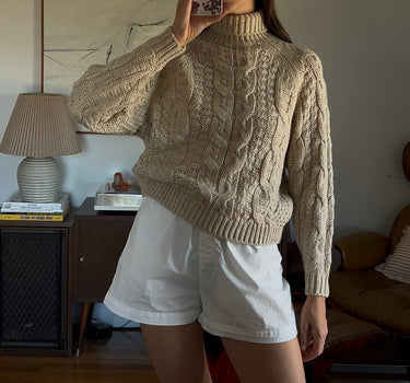 Chunky Cable Knit Wool Blend knit