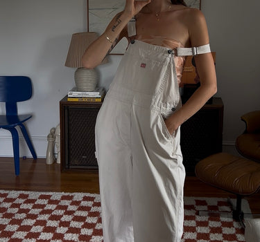Y2K Cream Painter Overall
