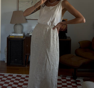 Pure linen maxi skirt