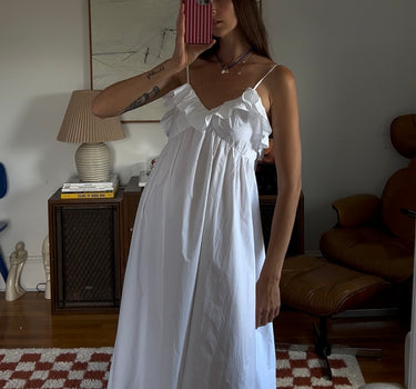 Cotton Poplin Ruffle Dress