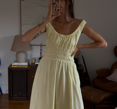 Butter Yellow Smocked Maxi