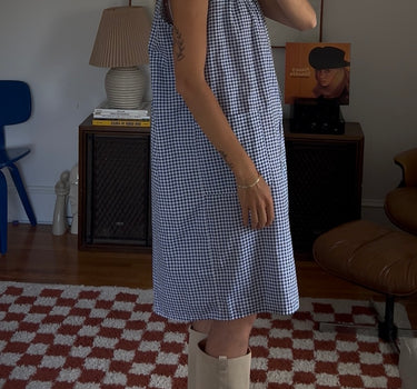 Blue Gingham House Dress