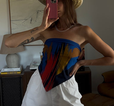 Italian made abstract scarf