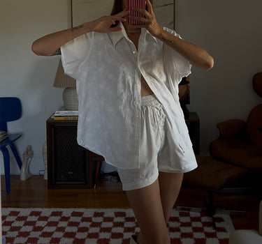 Blanco Embroidered Top