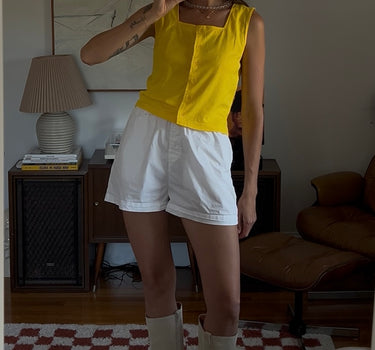 Canary Button Top